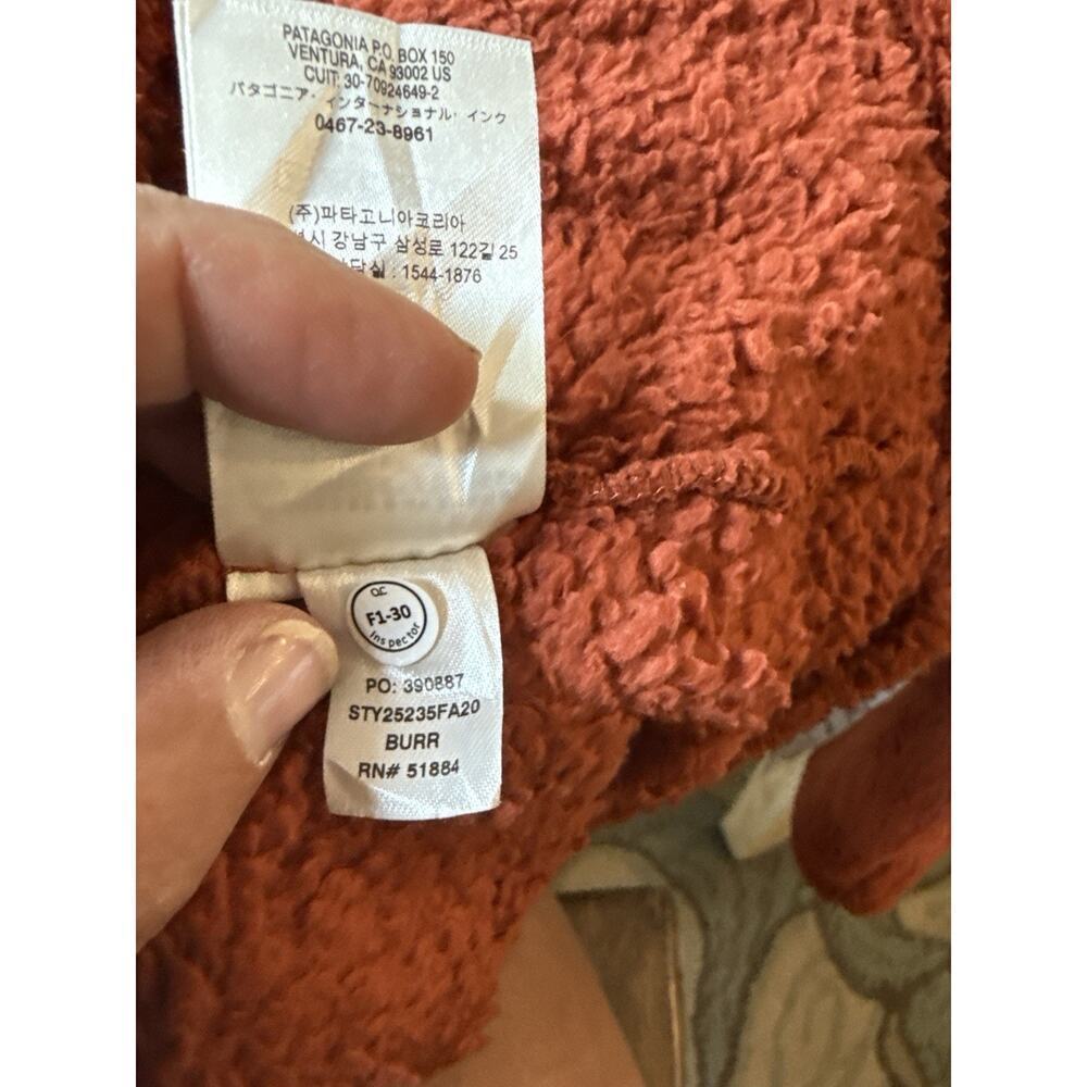 Patagonia Women’s Retro Pile Fleece Jacket Size Small Rust Color Full Zip - Picture 6 of 9